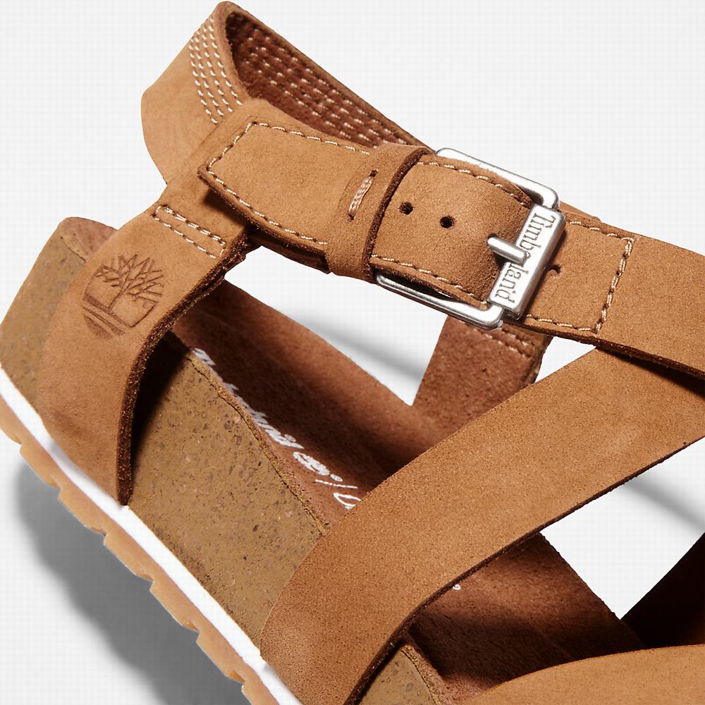 Dámské Sandály Timberland Malibu Waves Ankle Páskové Hnědé | TI41853-170