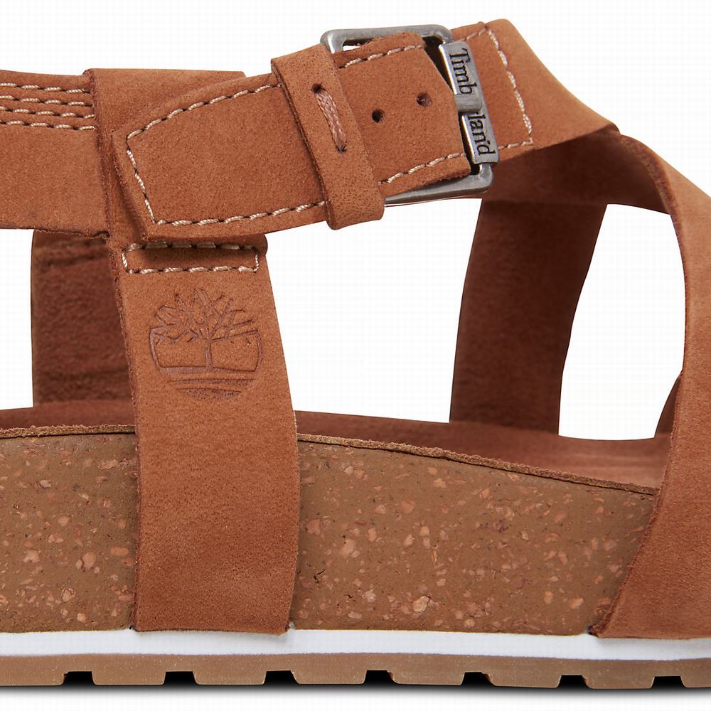 Dámské Sandály Timberland Malibu Waves Ankle Páskové Hnědé | TI41853-170
