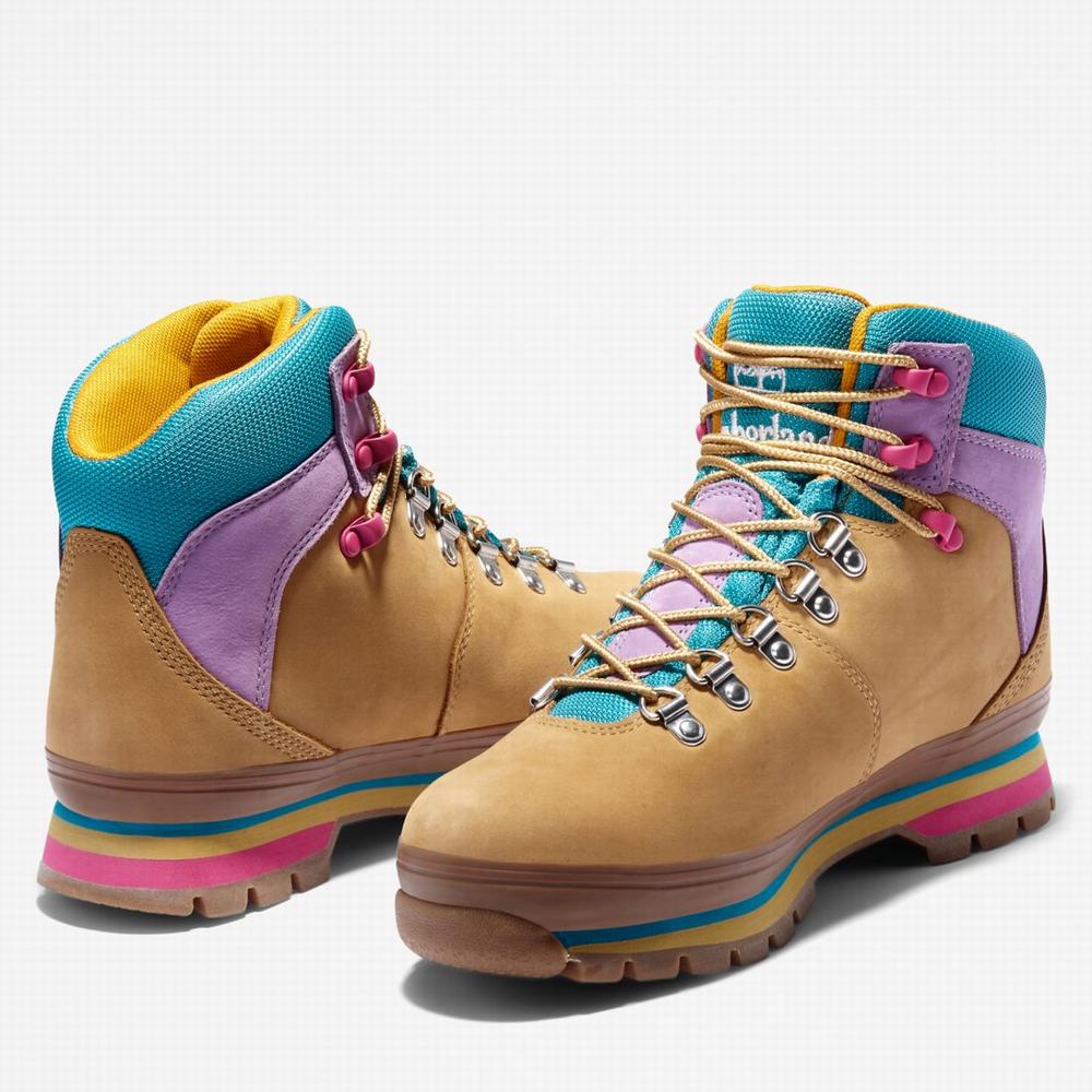 Dámské Trekové Boty Timberland Euro Hiker Mixed-Media Waterproof Hnědé | TI80912-164