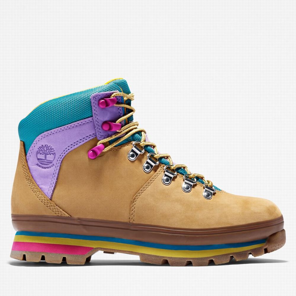 Dámské Trekové Boty Timberland Euro Hiker Mixed-Media Waterproof Hnědé | TI80912-164