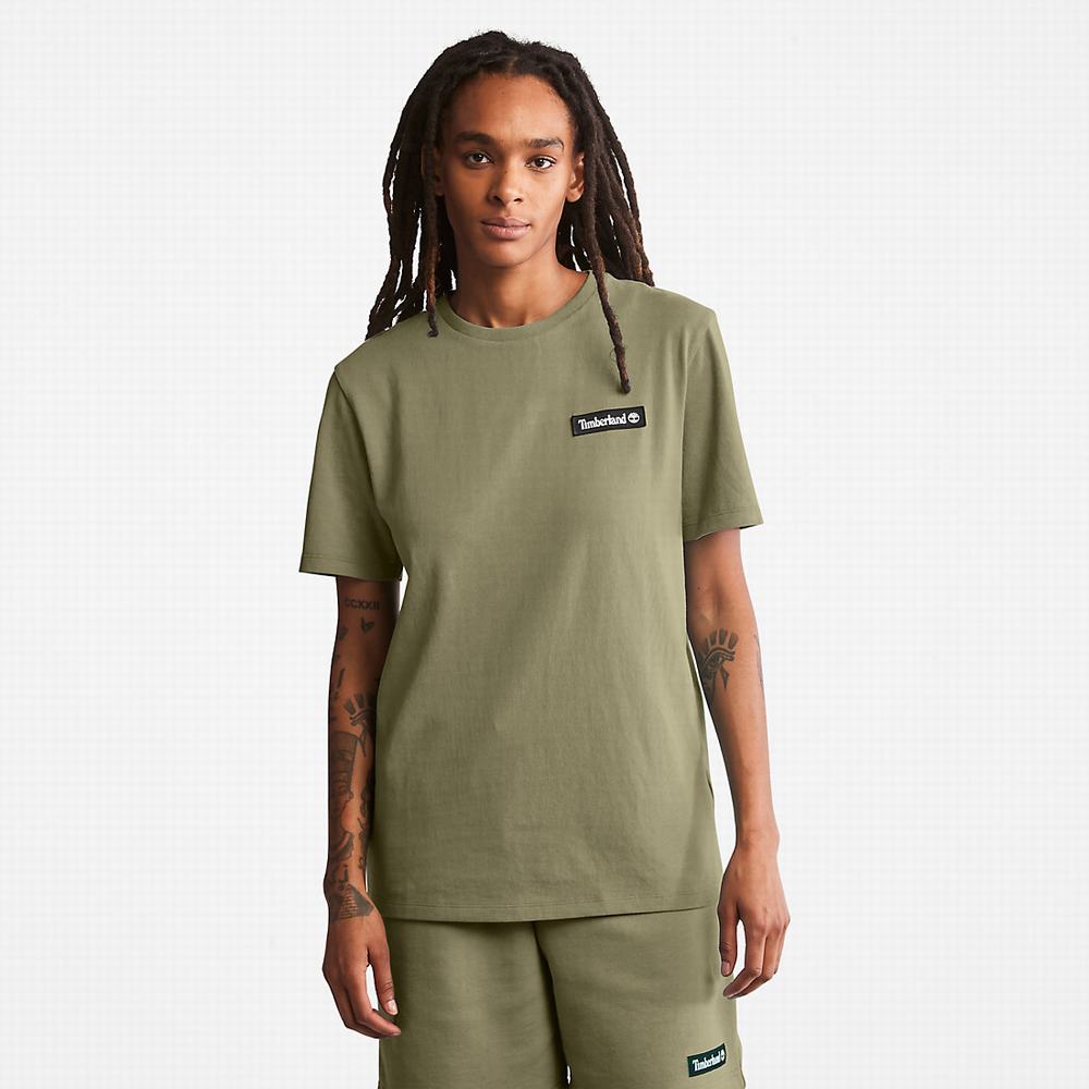 Dámské Tričko Timberland All Gender Heavyweight Badge T-Shirt Tmavě Zelene | TI74906-963