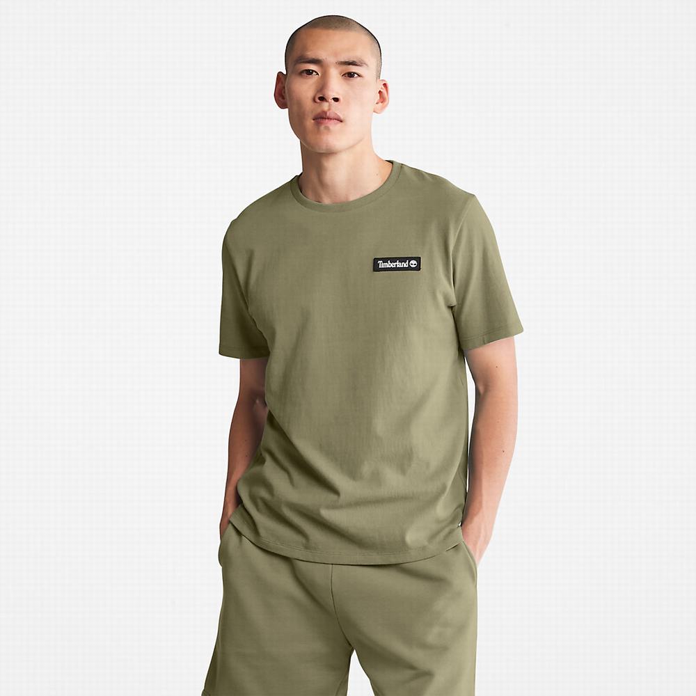 Dámské Tričko Timberland All Gender Heavyweight Badge T-Shirt Tmavě Zelene | TI74906-963