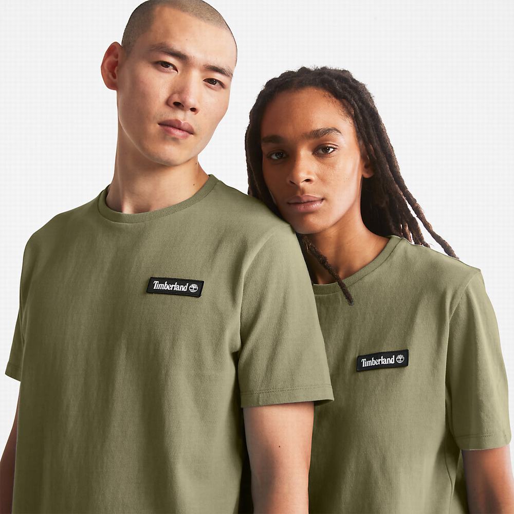 Dámské Tričko Timberland All Gender Heavyweight Badge T-Shirt Tmavě Zelene | TI74906-963