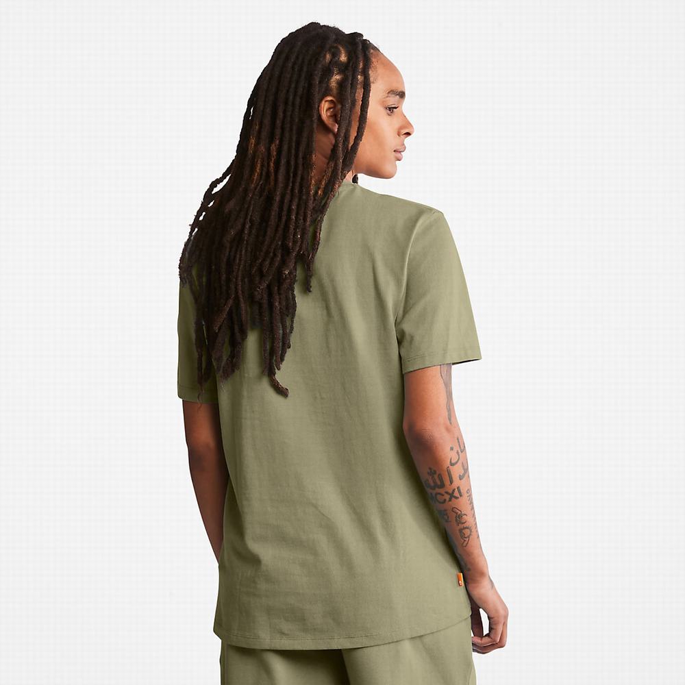 Dámské Tričko Timberland All Gender Heavyweight Badge T-Shirt Tmavě Zelene | TI74906-963