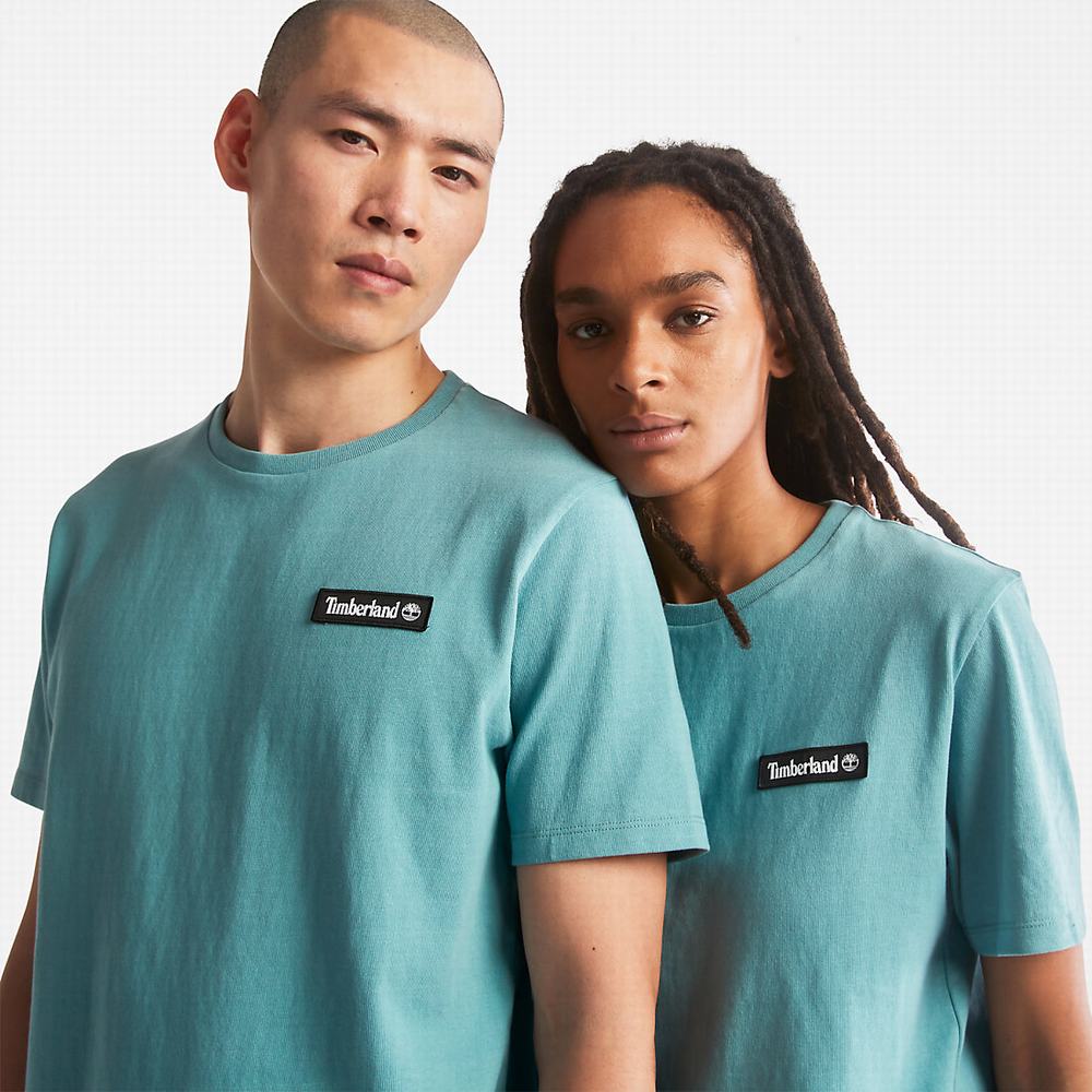 Dámské Tričko Timberland All Gender Heavyweight Badge T-Shirt Zelene | TI85420-183