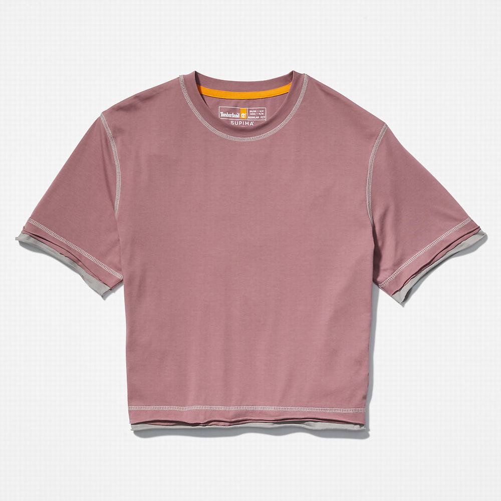Dámské Tričko Timberland Anti-Odour Supima® Bavlněné T-Shirt Fialové | TI01748-354