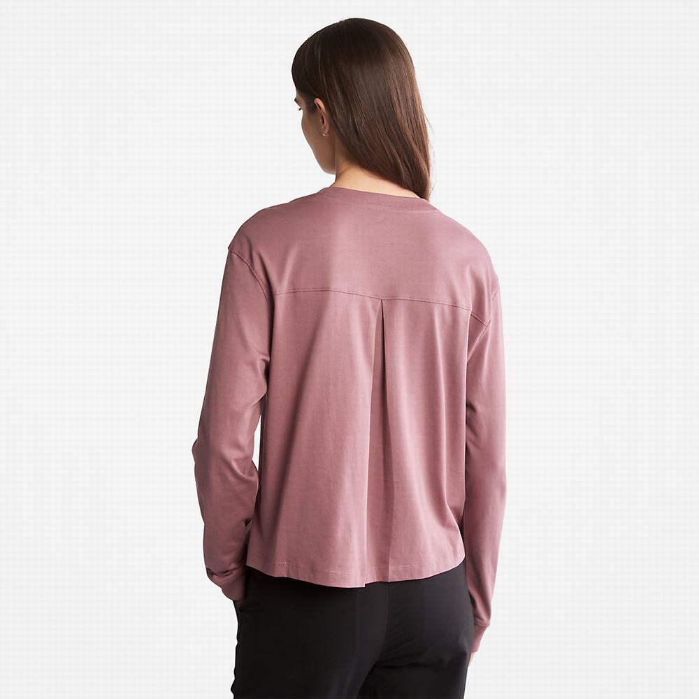 Dámské Tričko Timberland Anti-Odour Supima® Bavlněné Long-sleeved T-Shirt Růžové | TI50492-980