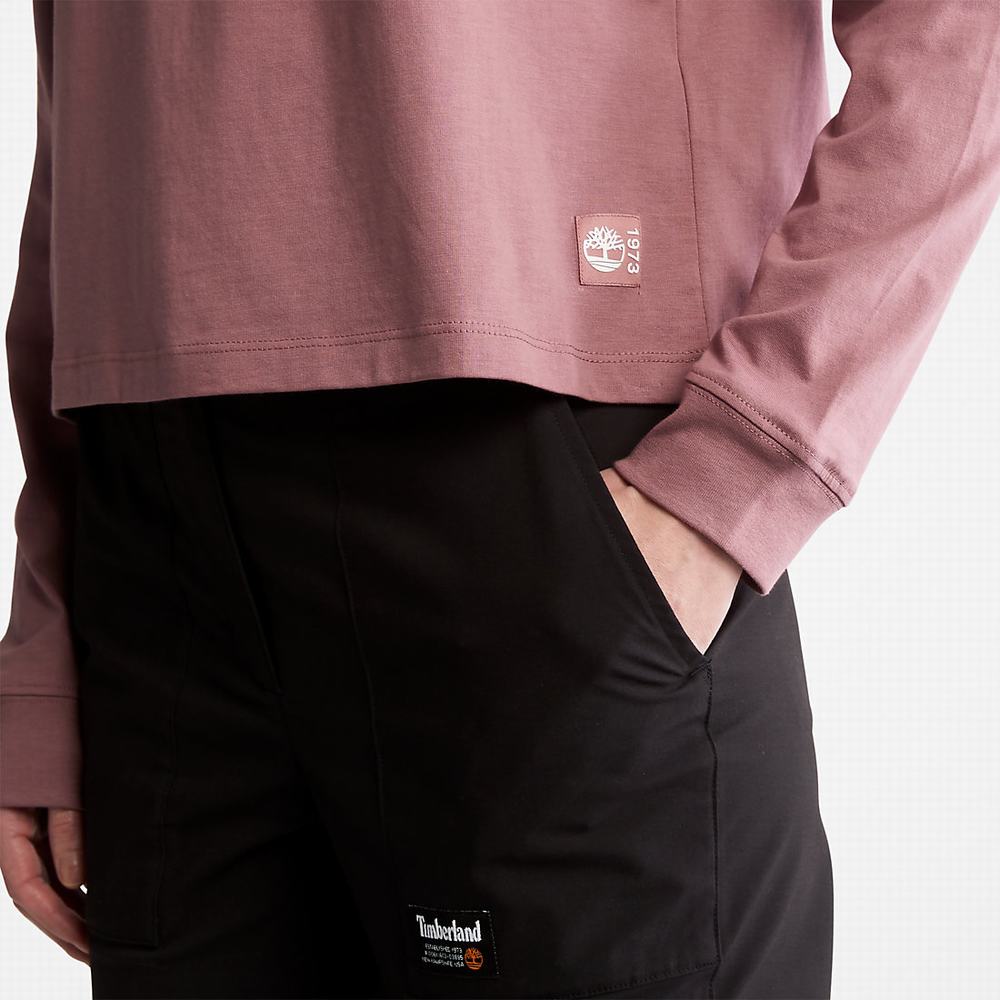 Dámské Tričko Timberland Anti-Odour Supima® Bavlněné Long-sleeved T-Shirt Růžové | TI50492-980
