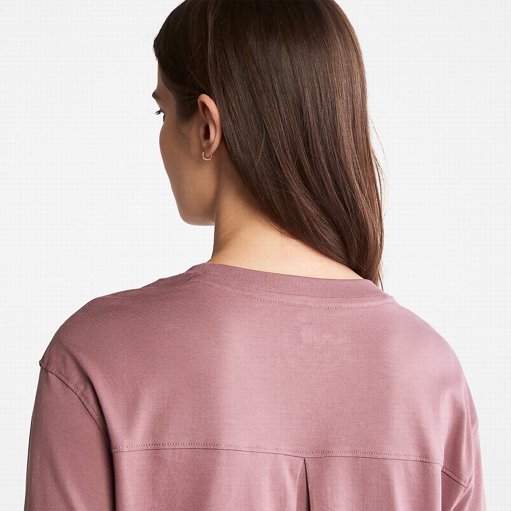 Dámské Tričko Timberland Anti-Odour Supima® Bavlněné Long-sleeved T-Shirt Růžové | TI50492-980