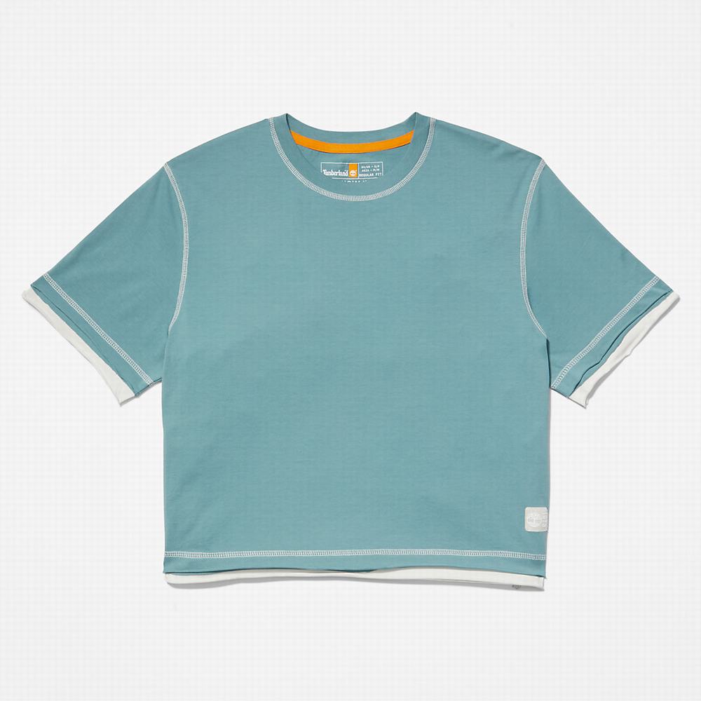 Dámské Tričko Timberland Anti-Odour Supima® Bavlněné T-Shirt Tyrkysové | TI60291-743