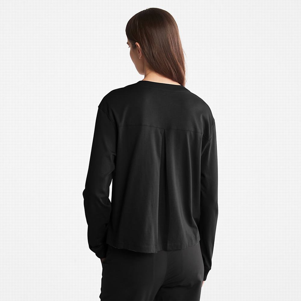 Dámské Tričko Timberland Anti-Odour Supima® Bavlněné Long-sleeved T-Shirt Černé | TI96304-256