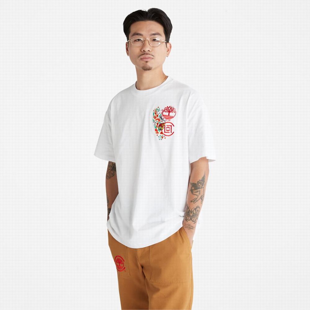 Dámské Tričko Timberland CLOT x Timberland Krátké-Sleeve T-Shirt Bílé | TI31950-214