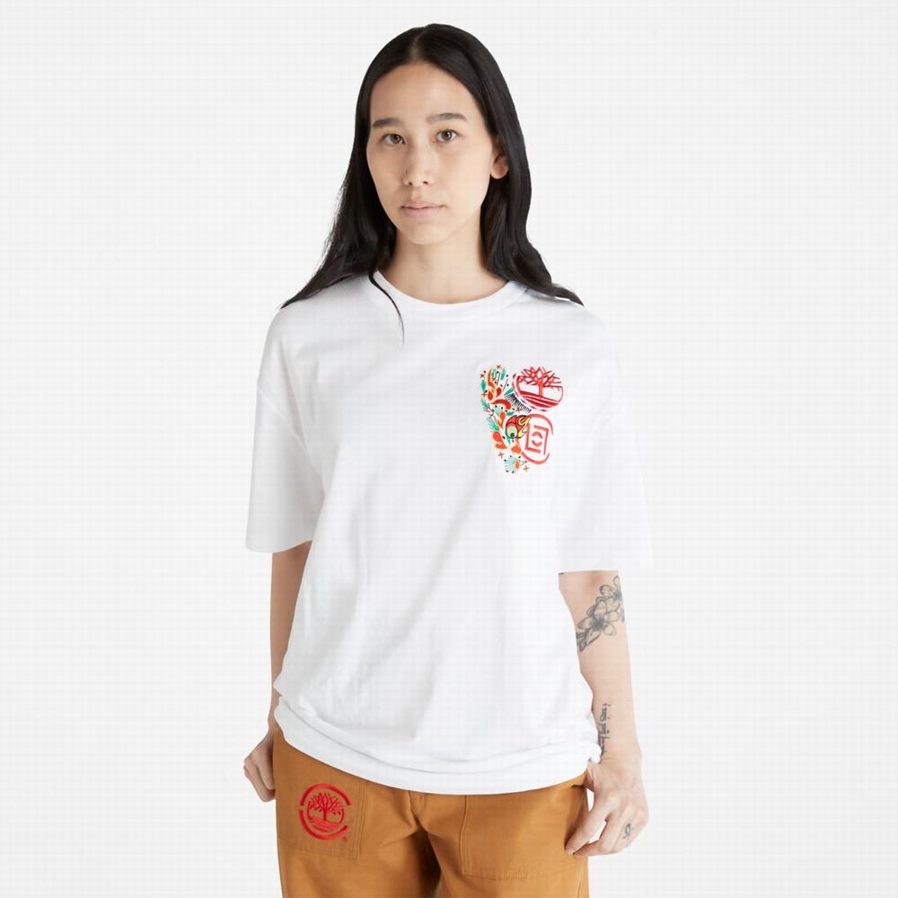 Dámské Tričko Timberland CLOT x Timberland Krátké-Sleeve T-Shirt Bílé | TI31950-214