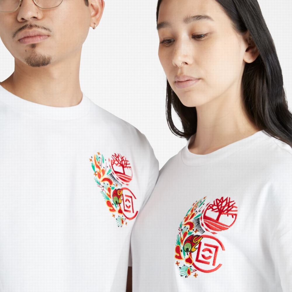Dámské Tričko Timberland CLOT x Timberland Krátké-Sleeve T-Shirt Bílé | TI31950-214