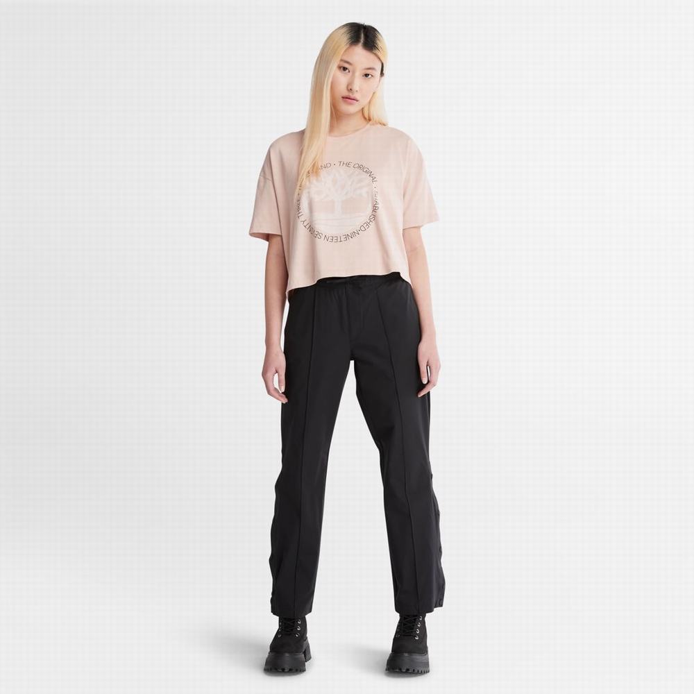 Dámské Tričko Timberland Cropped Logo T-Shirt Růžové | TI90743-842