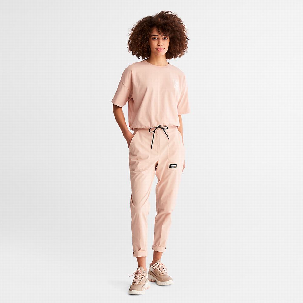 Dámské Tričko Timberland Cropped T-Shirt with Drawstring Hem T-Shirt Růžové | TI24879-103