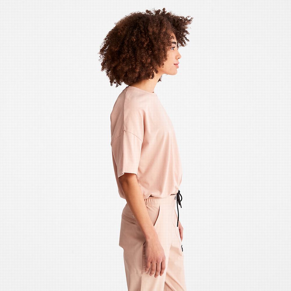 Dámské Tričko Timberland Cropped T-Shirt with Drawstring Hem T-Shirt Růžové | TI24879-103