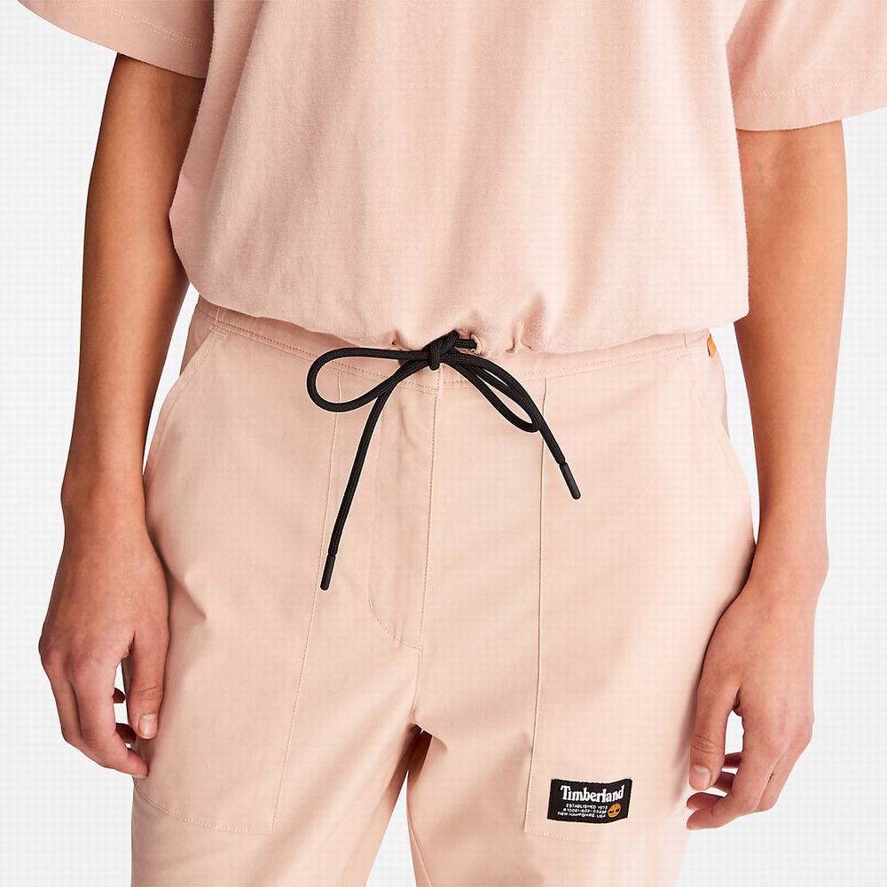 Dámské Tričko Timberland Cropped T-Shirt with Drawstring Hem T-Shirt Růžové | TI24879-103