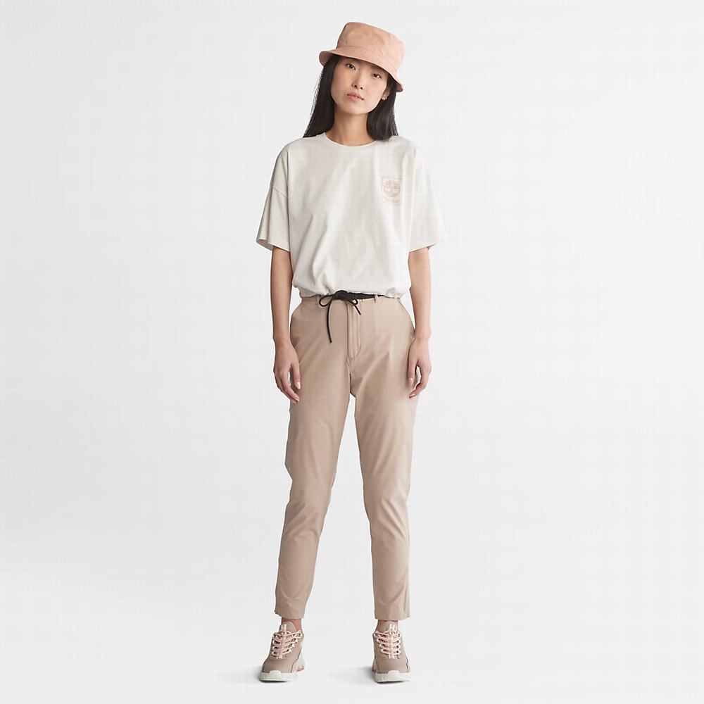 Dámské Tričko Timberland Cropped T-Shirt with Drawstring Hem T-Shirt Bílé | TI76491-903