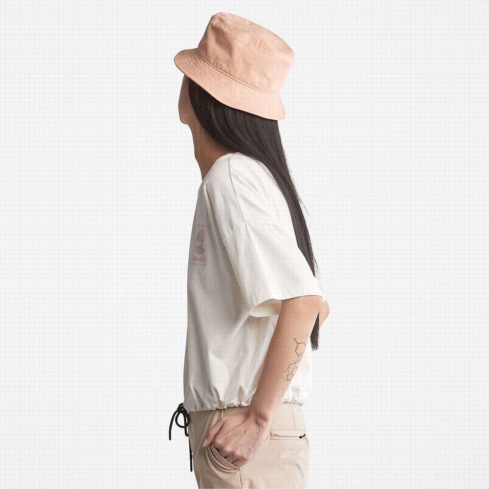 Dámské Tričko Timberland Cropped T-Shirt with Drawstring Hem T-Shirt Bílé | TI76491-903