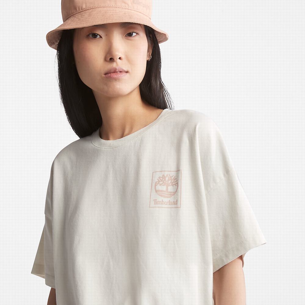 Dámské Tričko Timberland Cropped T-Shirt with Drawstring Hem T-Shirt Bílé | TI76491-903