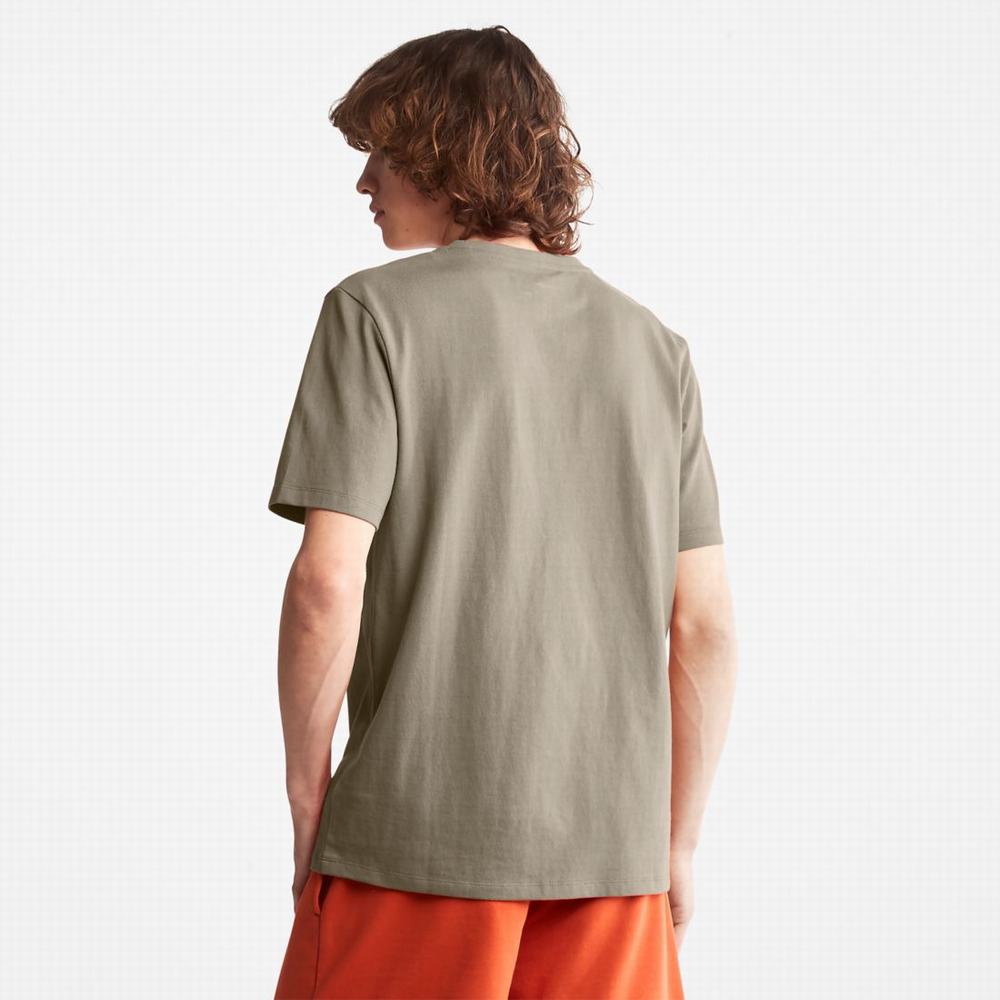 Dámské Tričko Timberland Heavyweight Logo T-Shirt Taupe | TI85037-510