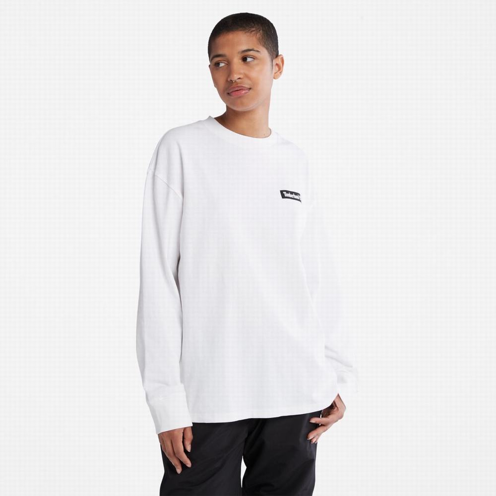 Dámské Tričko Timberland Heavyweight Long-Sleeve T-Shirt Bílé | TI32546-105