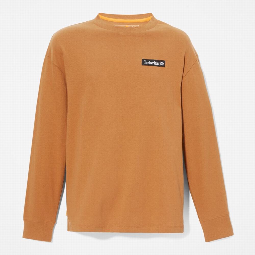 Dámské Tričko Timberland Heavyweight Long-Sleeve T-Shirt Hnědé | TI42596-509