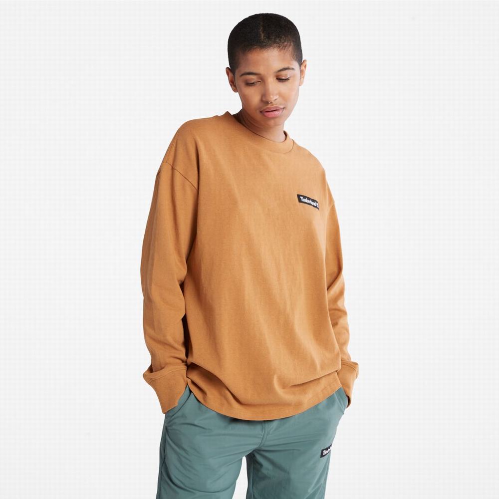 Dámské Tričko Timberland Heavyweight Long-Sleeve T-Shirt Hnědé | TI42596-509