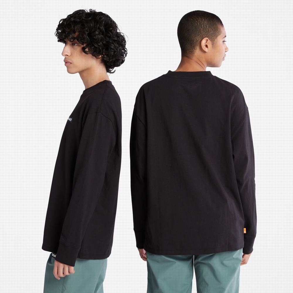 Dámské Tričko Timberland Heavyweight Long-Sleeve T-Shirt Černé | TI83160-580