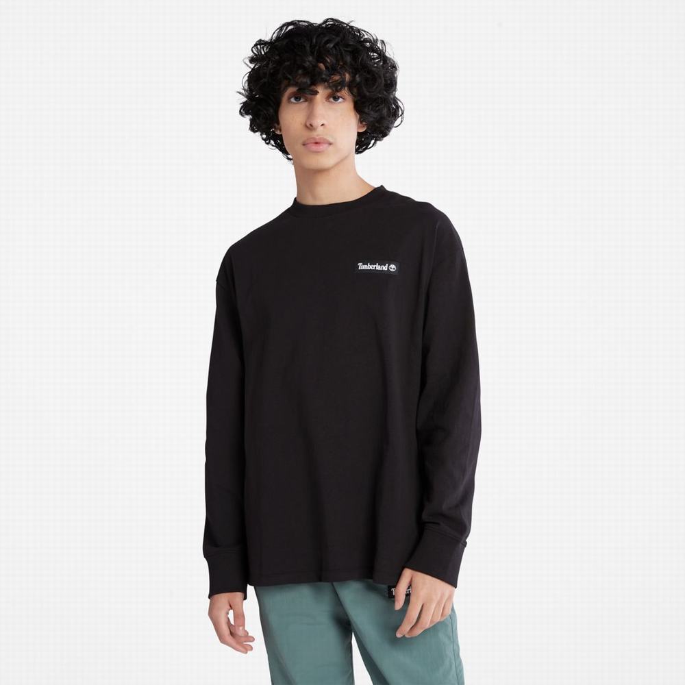 Dámské Tričko Timberland Heavyweight Long-Sleeve T-Shirt Černé | TI83160-580