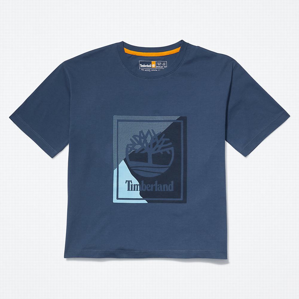 Dámské Tričko Timberland Logo Graphic T-Shirt Tmavě Blankyt | TI13857-230