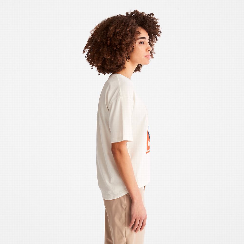 Dámské Tričko Timberland Logo Graphic T-Shirt Bílé | TI80542-905