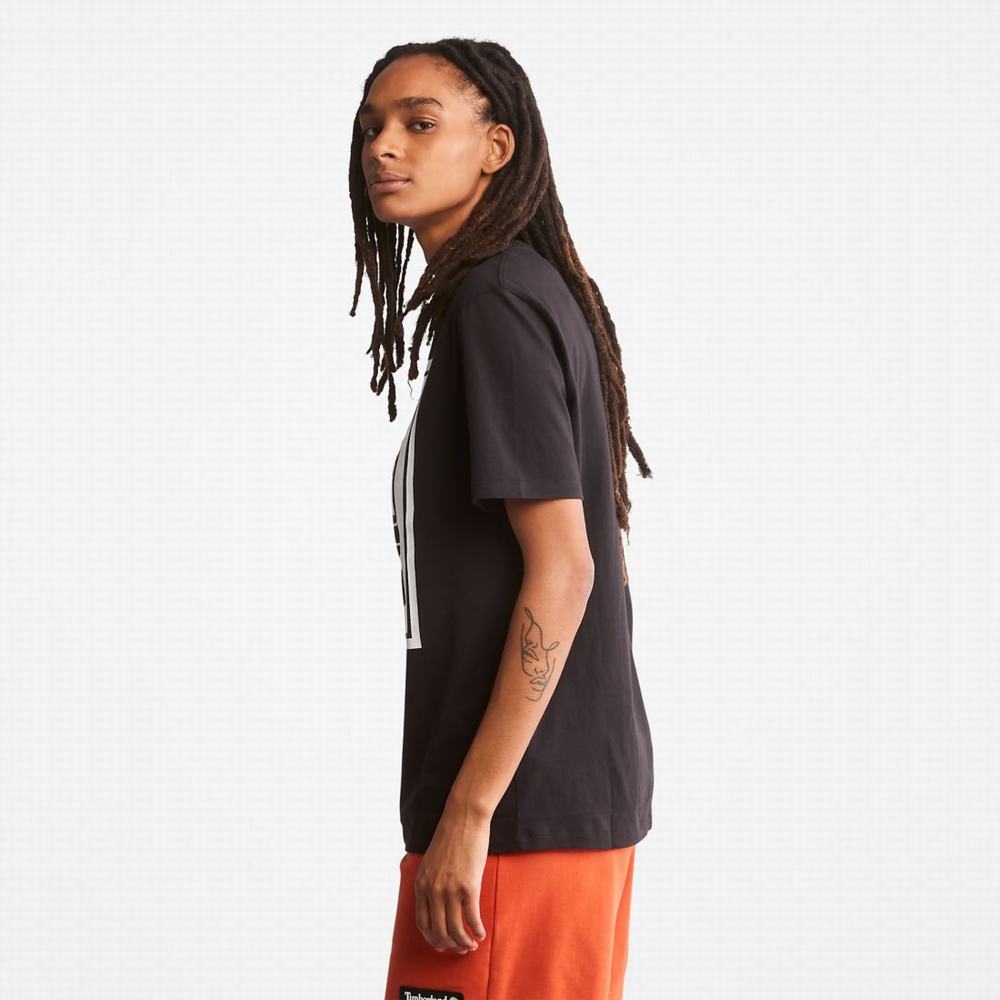 Dámské Tričko Timberland Logo T-Shirt Černé Bílé | TI75291-690