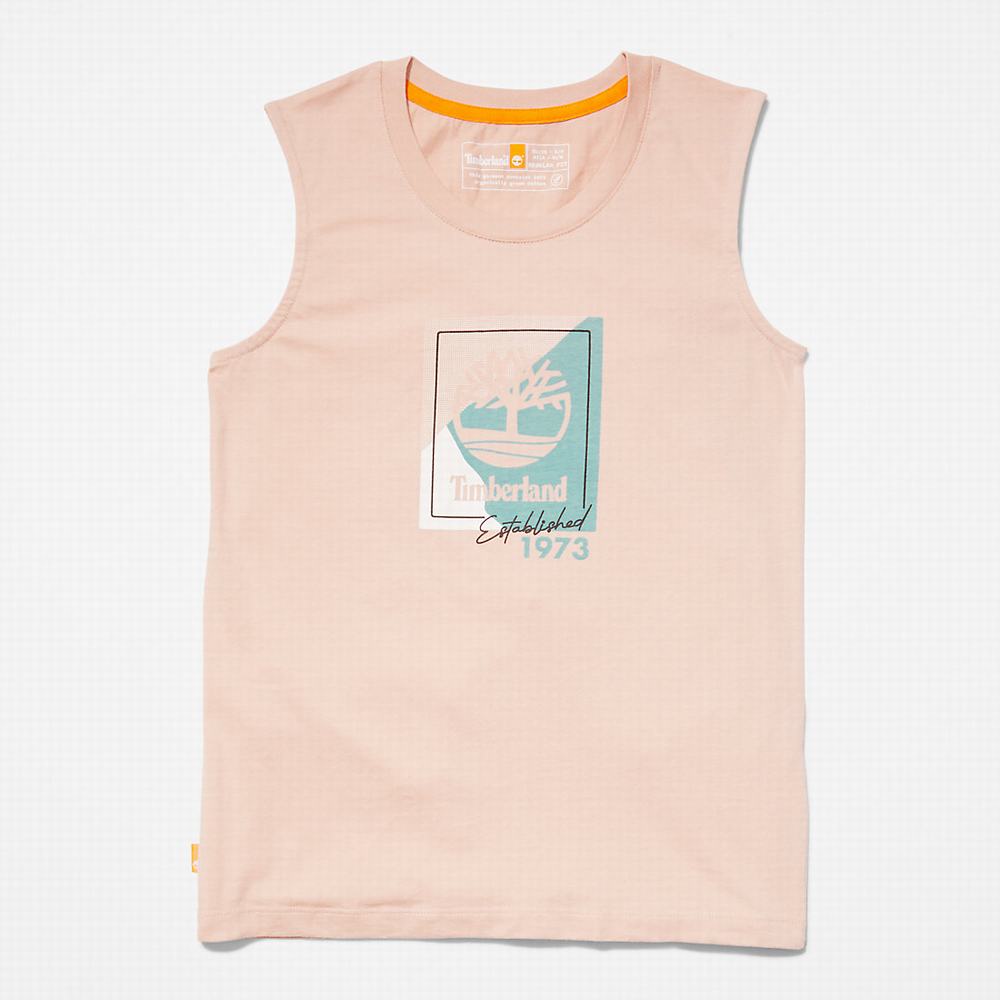 Dámské Tričko Timberland Logo Tank Top Růžové | TI48615-769