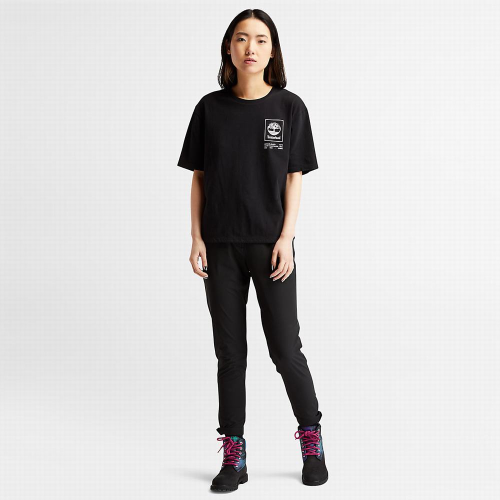 Dámské Tričko Timberland Organic Bavlněné Utility T-Shirt Černé | TI91028-963