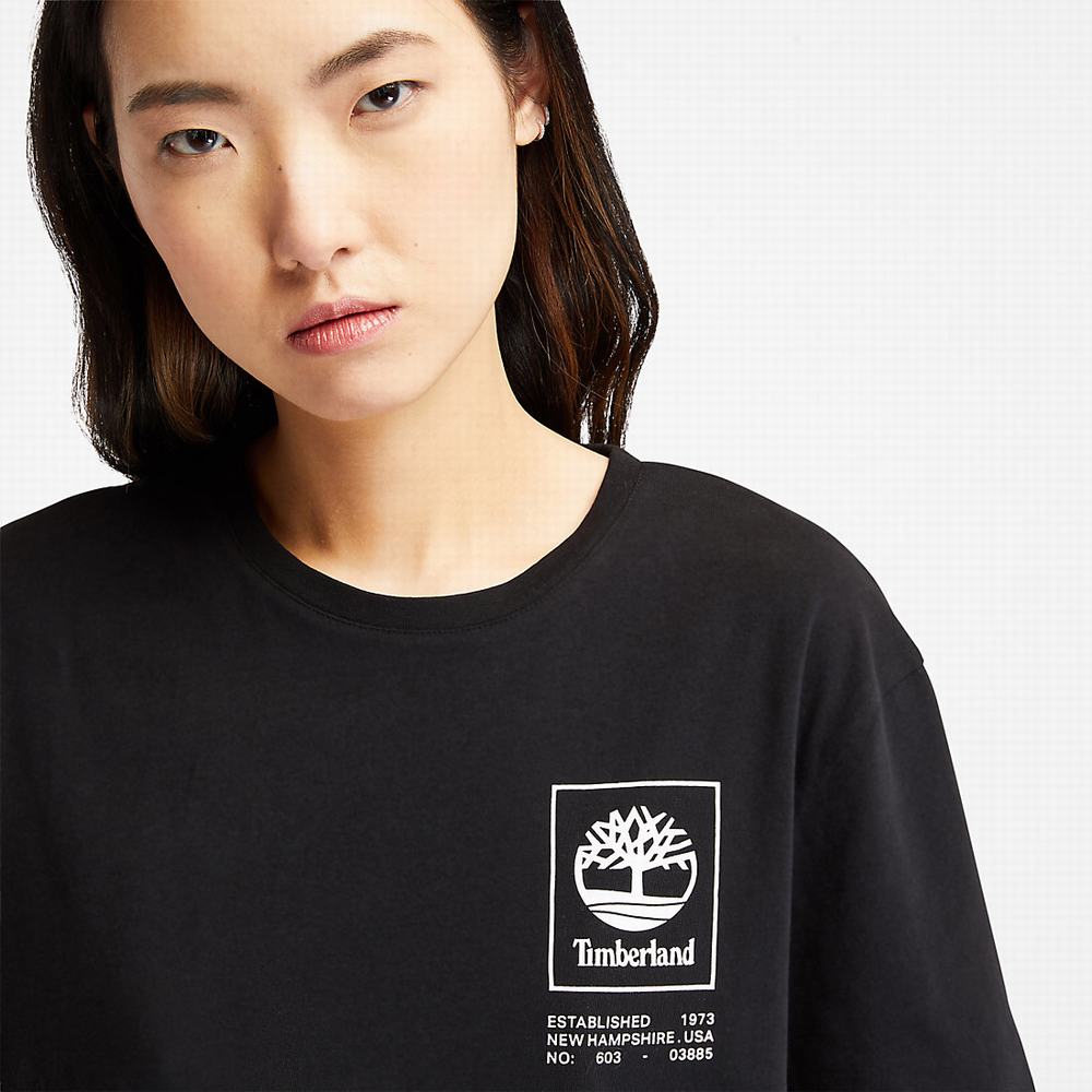Dámské Tričko Timberland Organic Bavlněné Utility T-Shirt Černé | TI91028-963