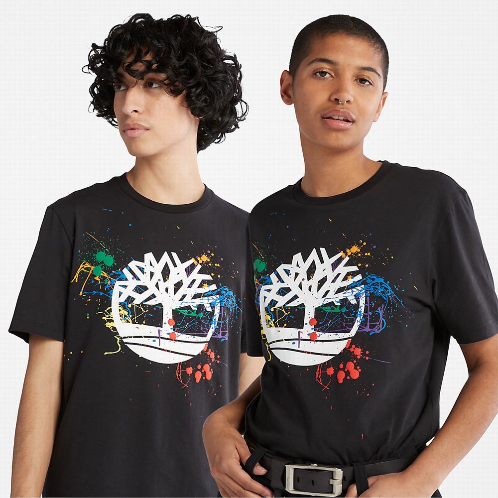 Dámské Tričko Timberland Paint Pride T-Shirt Černé | TI38296-027