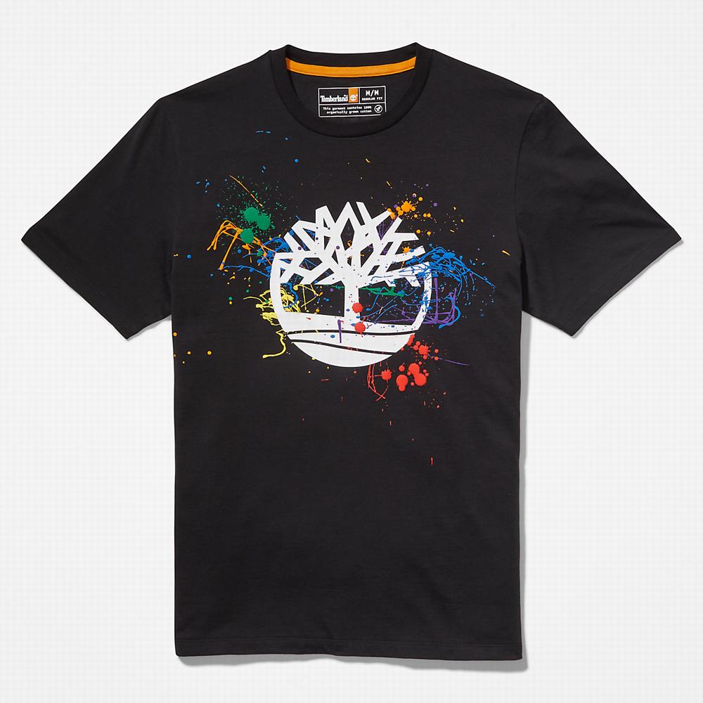 Dámské Tričko Timberland Paint Pride T-Shirt Černé | TI38296-027