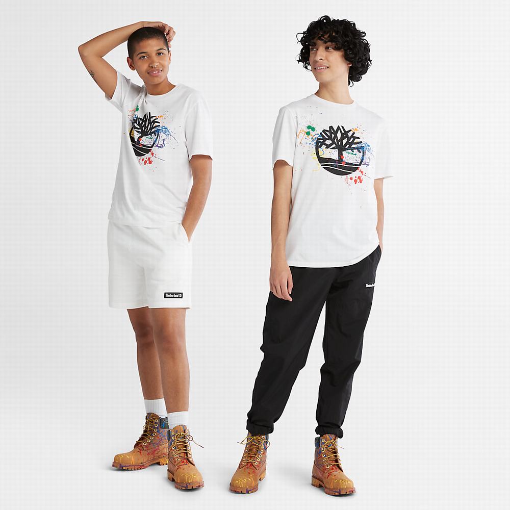 Dámské Tričko Timberland Paint Pride T-Shirt Bílé | TI91462-583