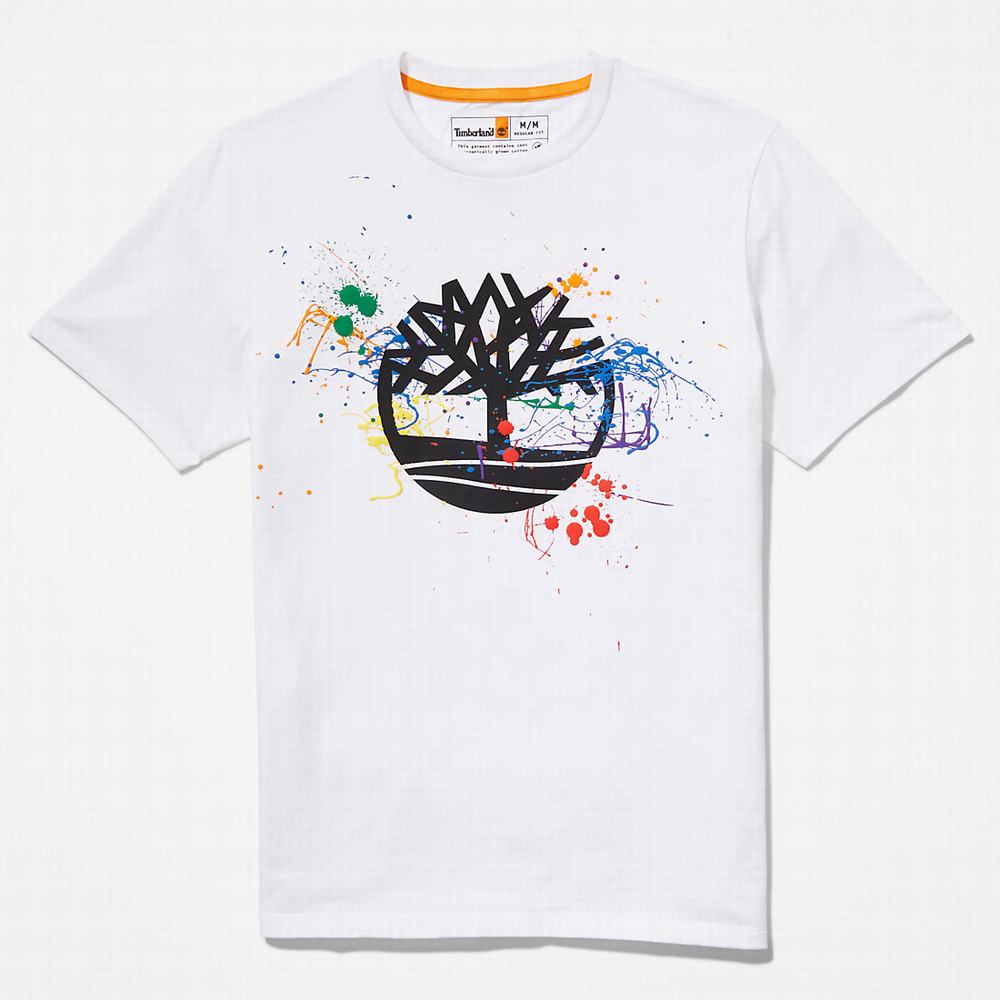 Dámské Tričko Timberland Paint Pride T-Shirt Bílé | TI91462-583