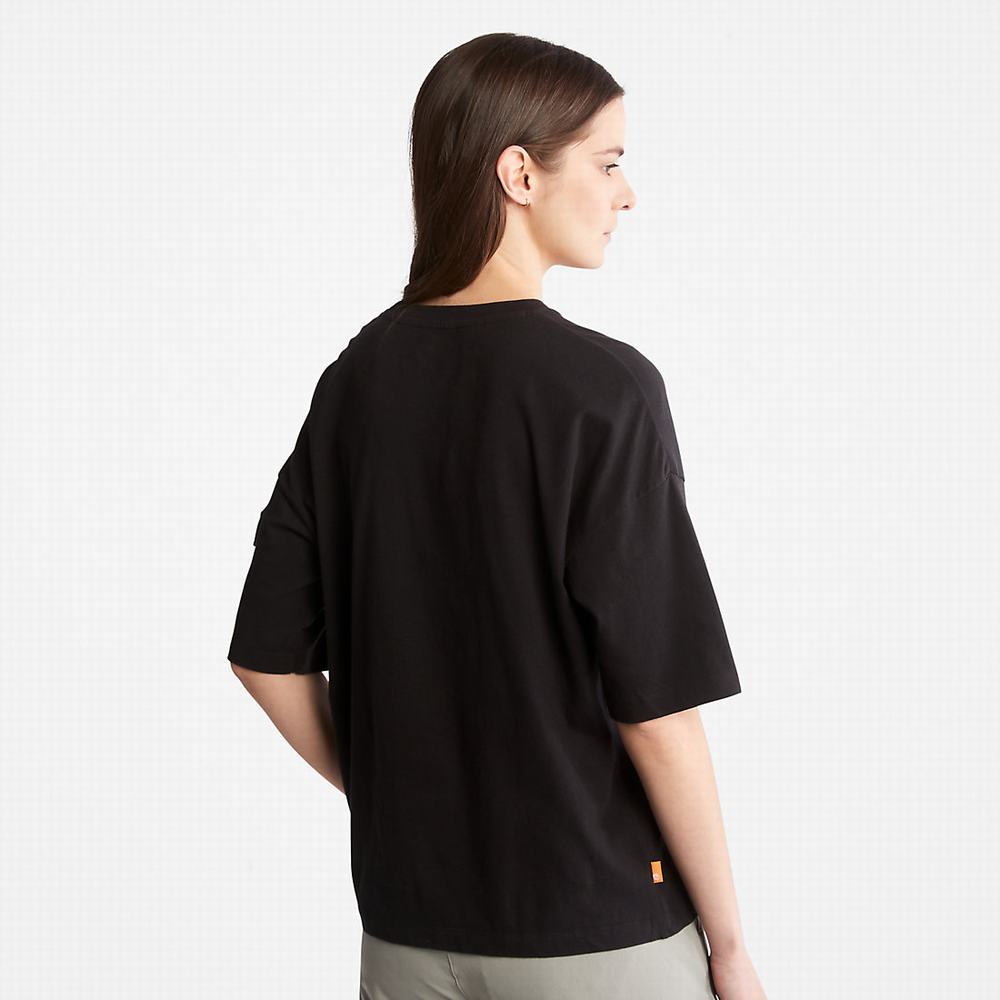 Dámské Tričko Timberland Progressive Utility Pocket T-Shirt Černé | TI29763-827