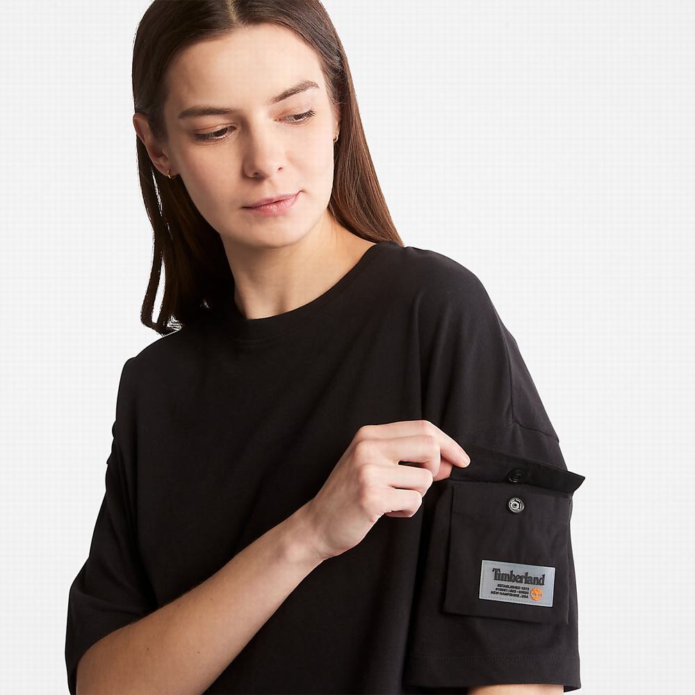 Dámské Tričko Timberland Progressive Utility Pocket T-Shirt Černé | TI29763-827