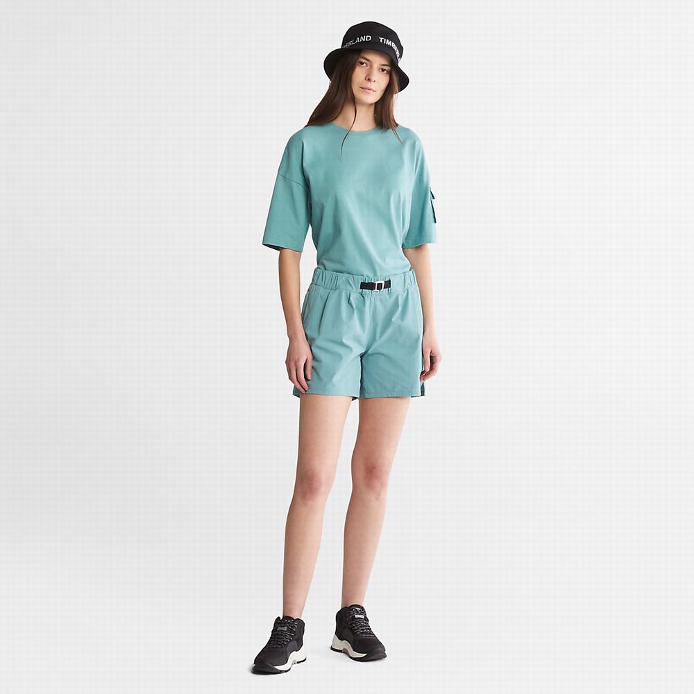 Dámské Tričko Timberland Progressive Utility Pocket T-Shirt Tyrkysové | TI75209-031