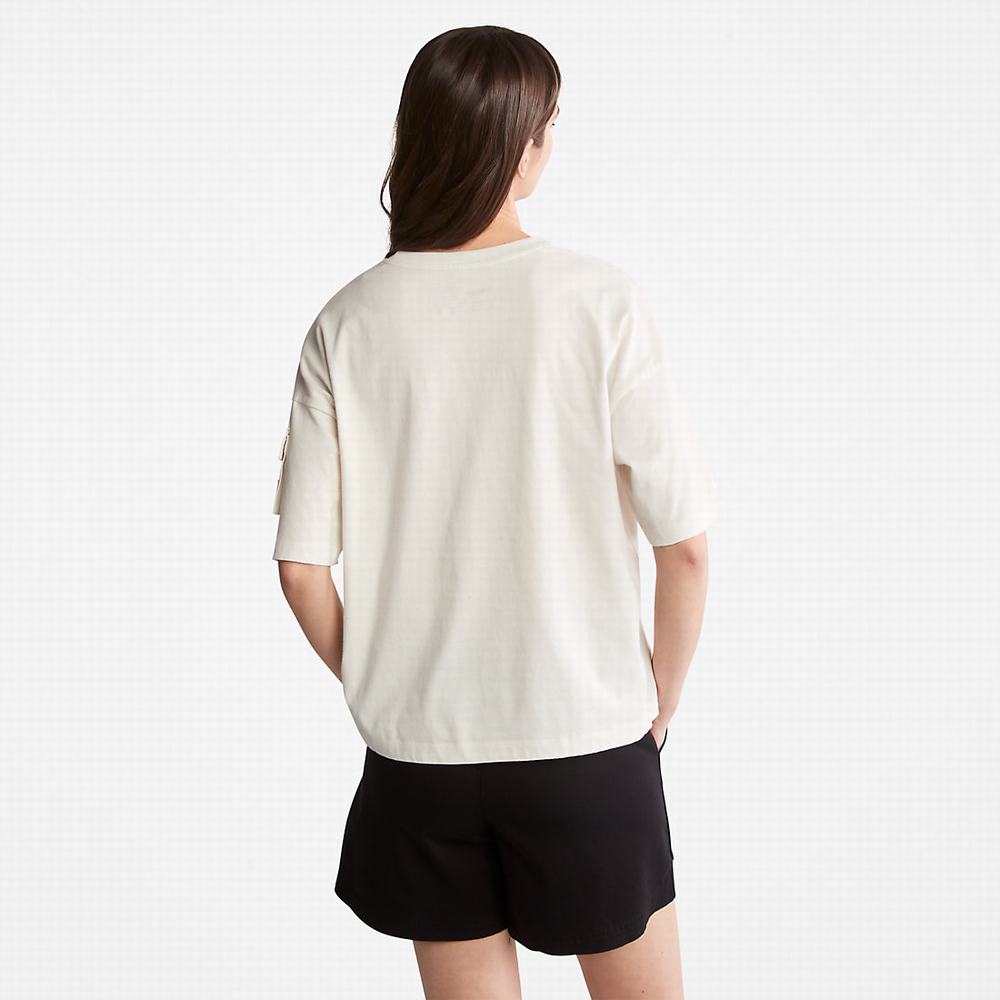 Dámské Tričko Timberland Progressive Utility Pocket T-Shirt Bílé | TI81367-978
