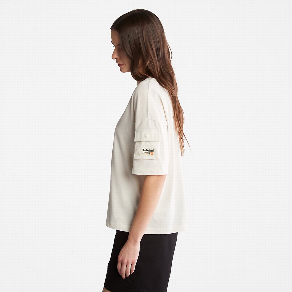 Dámské Tričko Timberland Progressive Utility Pocket T-Shirt Bílé | TI81367-978