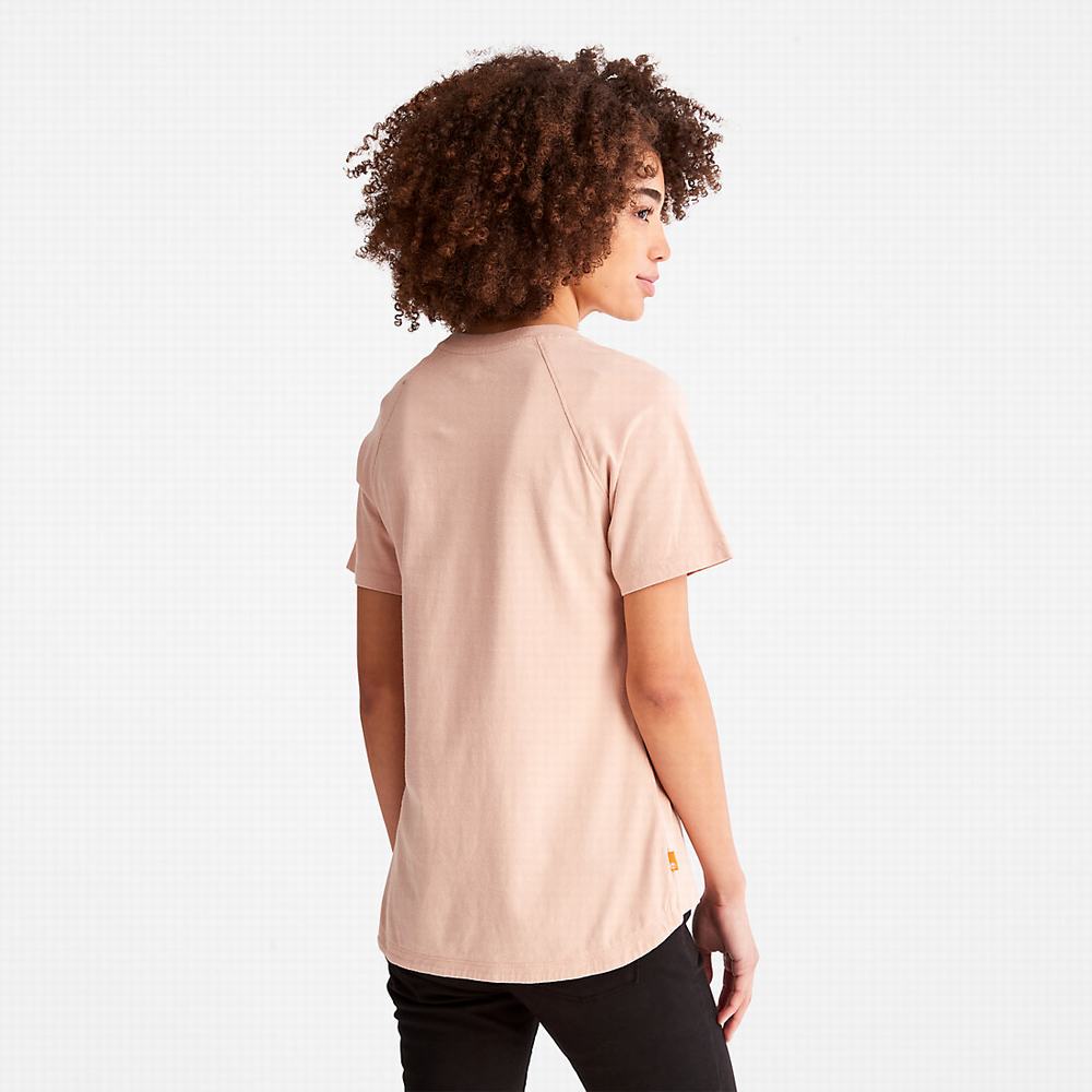 Dámské Tričko Timberland Raglan-sleeve Logo T-Shirt Růžové | TI49215-736