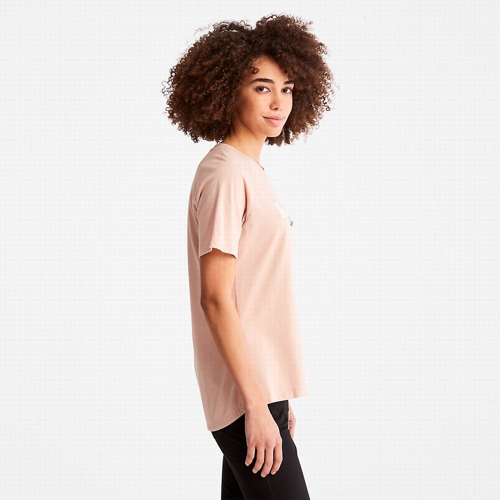 Dámské Tričko Timberland Raglan-sleeve Logo T-Shirt Růžové | TI49215-736