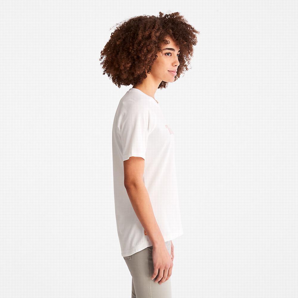 Dámské Tričko Timberland Raglan-sleeve Logo T-Shirt Bílé | TI62754-479