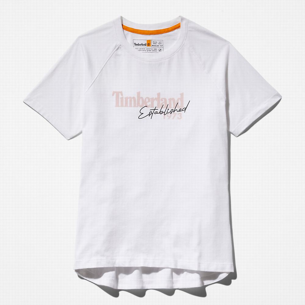 Dámské Tričko Timberland Raglan-sleeve Logo T-Shirt Bílé | TI62754-479